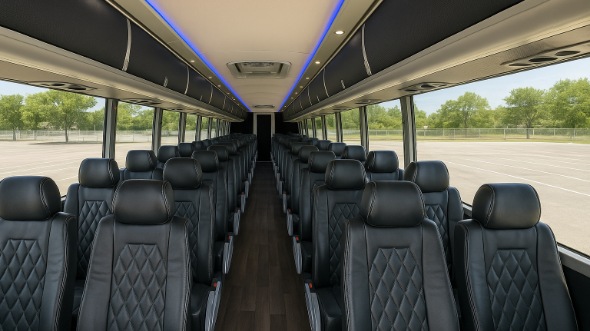 brentwood 56 passenger charter bus inside