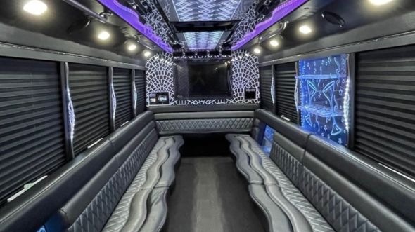brentwood party bus rental interior